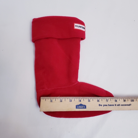 Hunter Boots Youth Red Fleece Boot Socks, Size L - Picture 3 of 6